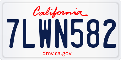 CA license plate 7LWN582