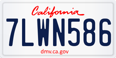 CA license plate 7LWN586