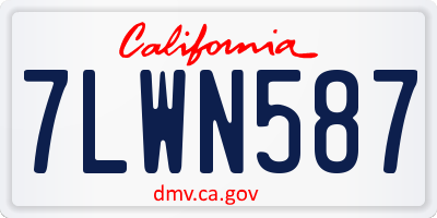CA license plate 7LWN587
