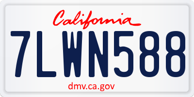 CA license plate 7LWN588