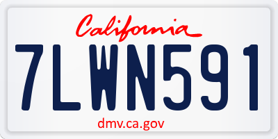 CA license plate 7LWN591