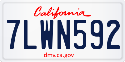 CA license plate 7LWN592