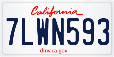 CA license plate 7LWN593