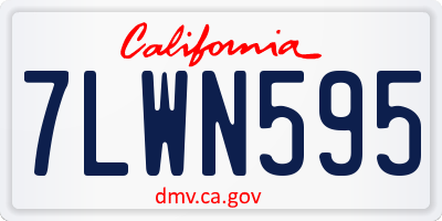CA license plate 7LWN595