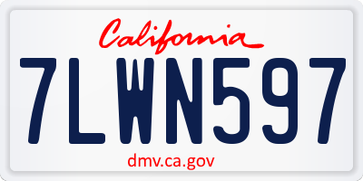 CA license plate 7LWN597