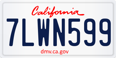 CA license plate 7LWN599