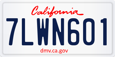 CA license plate 7LWN601