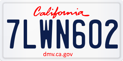 CA license plate 7LWN602