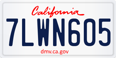 CA license plate 7LWN605