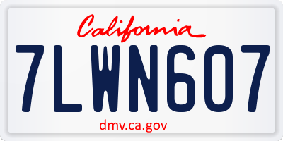 CA license plate 7LWN607