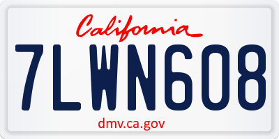 CA license plate 7LWN608