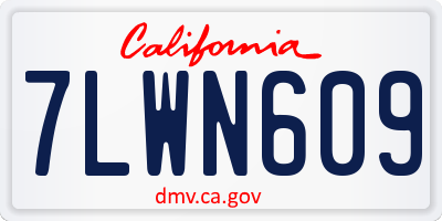 CA license plate 7LWN609