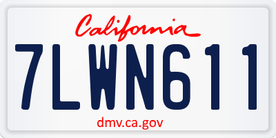CA license plate 7LWN611