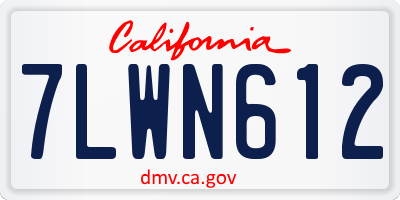 CA license plate 7LWN612
