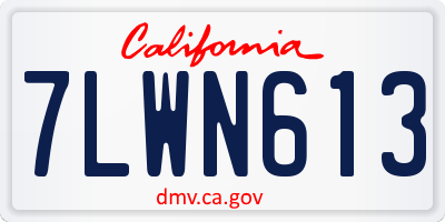 CA license plate 7LWN613