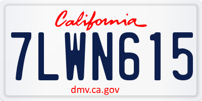 CA license plate 7LWN615