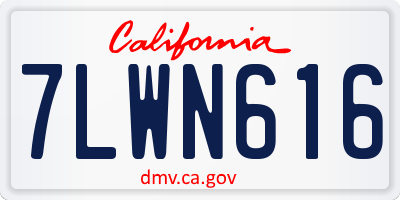 CA license plate 7LWN616