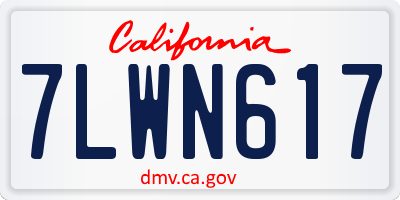 CA license plate 7LWN617