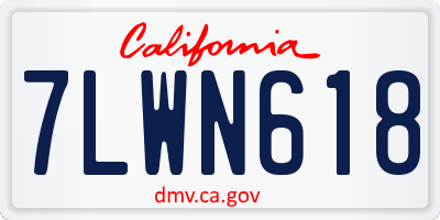 CA license plate 7LWN618