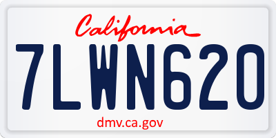 CA license plate 7LWN620