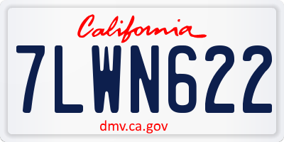 CA license plate 7LWN622