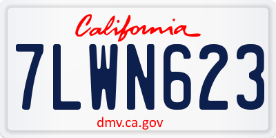 CA license plate 7LWN623