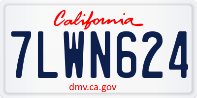 CA license plate 7LWN624