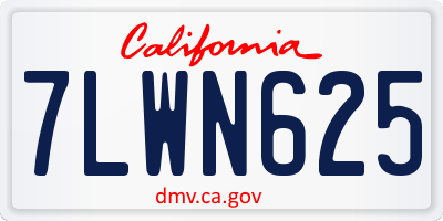 CA license plate 7LWN625