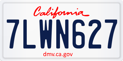CA license plate 7LWN627
