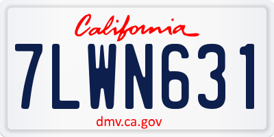 CA license plate 7LWN631