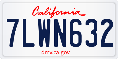 CA license plate 7LWN632
