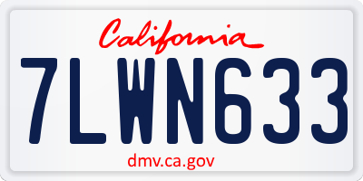 CA license plate 7LWN633