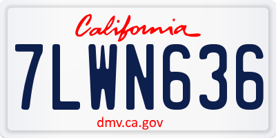 CA license plate 7LWN636