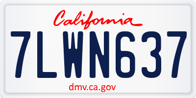 CA license plate 7LWN637