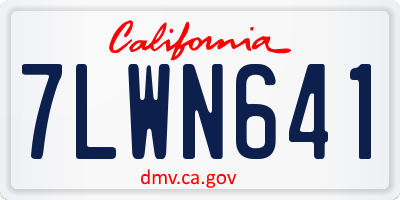 CA license plate 7LWN641