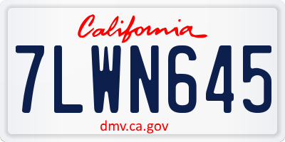 CA license plate 7LWN645