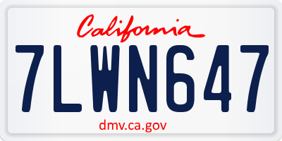 CA license plate 7LWN647
