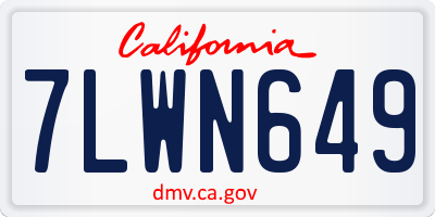 CA license plate 7LWN649