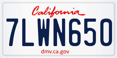CA license plate 7LWN650