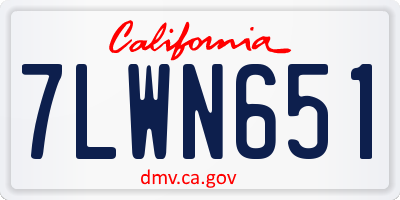 CA license plate 7LWN651