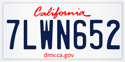 CA license plate 7LWN652