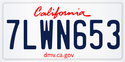 CA license plate 7LWN653