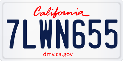 CA license plate 7LWN655