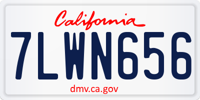 CA license plate 7LWN656