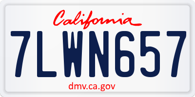 CA license plate 7LWN657