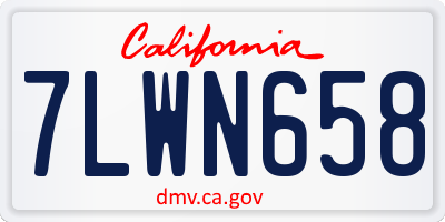 CA license plate 7LWN658