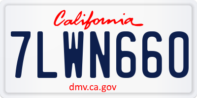 CA license plate 7LWN660