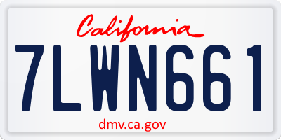 CA license plate 7LWN661