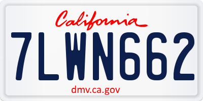 CA license plate 7LWN662
