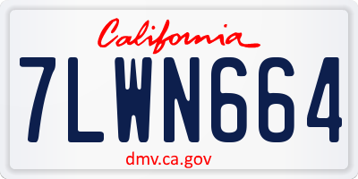 CA license plate 7LWN664
